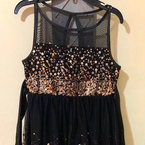 Crystall Doll Black & Gold GIrls dress